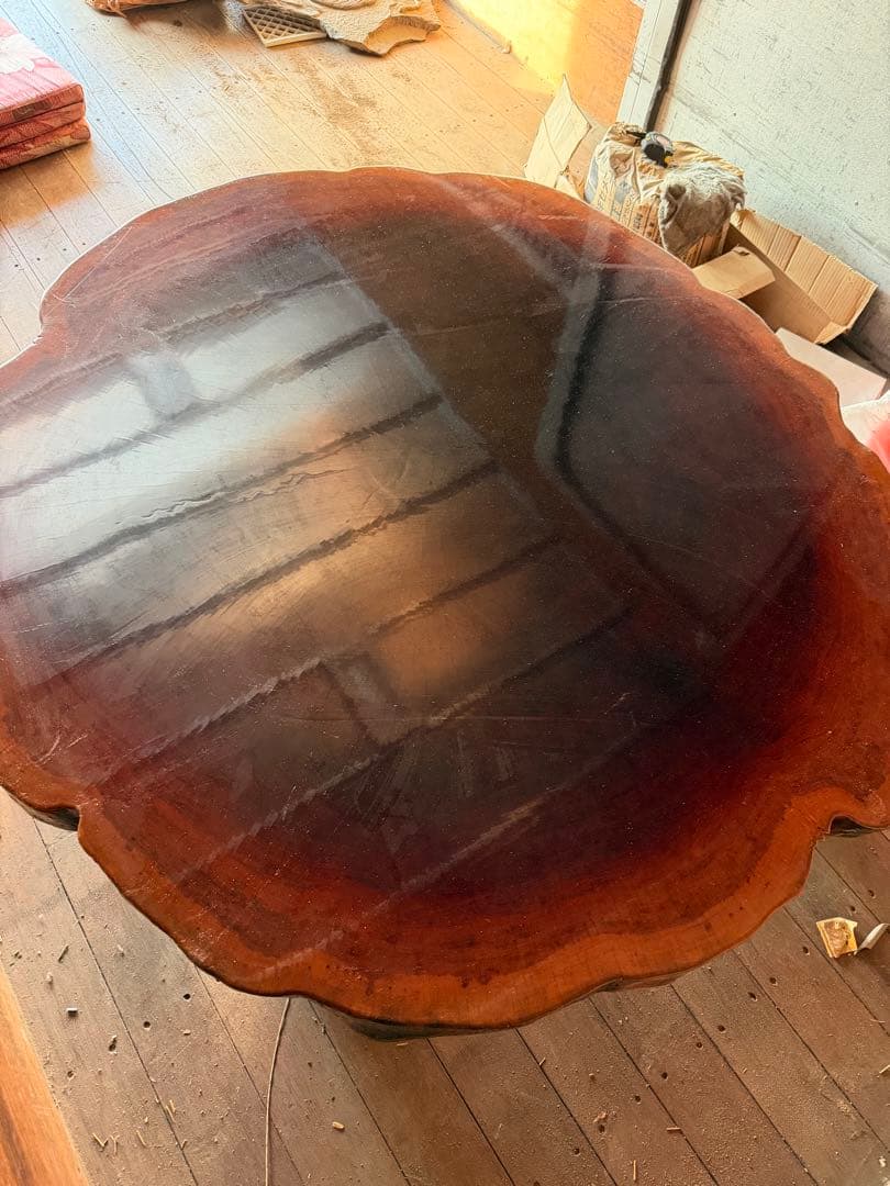 天然木 欅材 けやき 一枚板 座卓テーブル 輪切り 和家具 ちゃぶ台 総無垢材