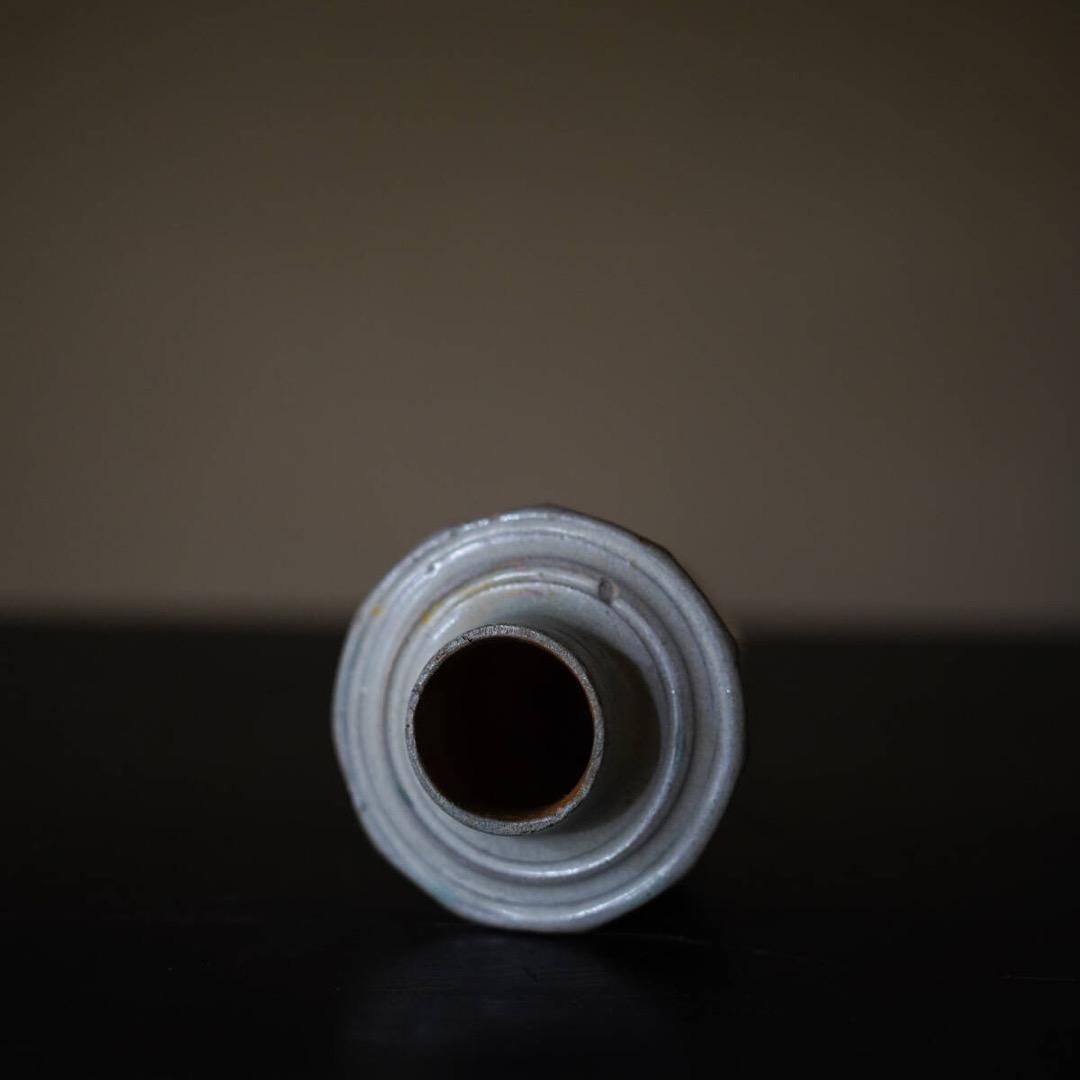 15-16世紀ビルマ 白錫釉緑彩面取小壺 / 仏教美術 鉛釉 香炉 花入 花器