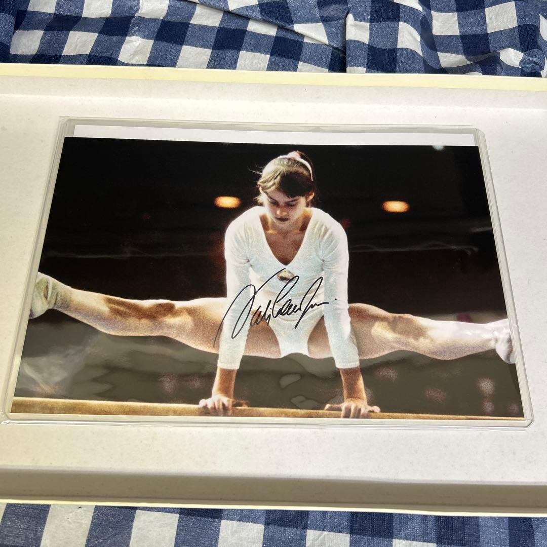ナディア・コマネチ 直筆サイン入りフォト 女子体操 五輪金メダリスト
