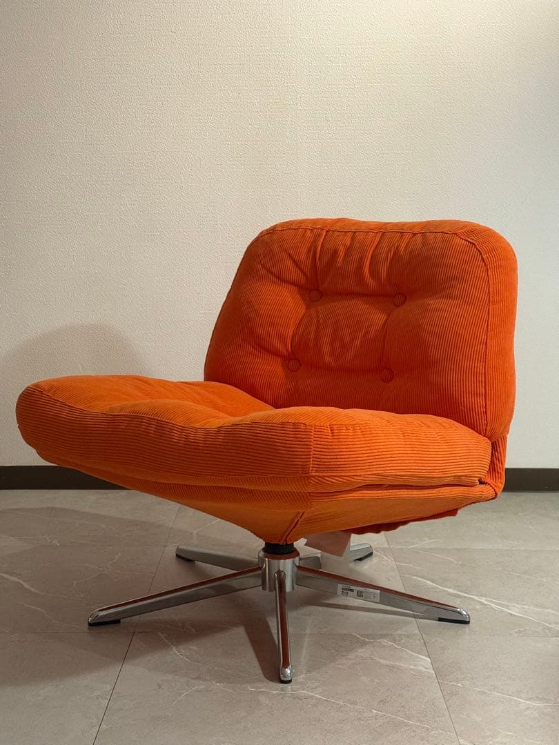 【取引成立しました】 ディヴリンゲ オレンジ コーデュロイ 1人掛けソファ