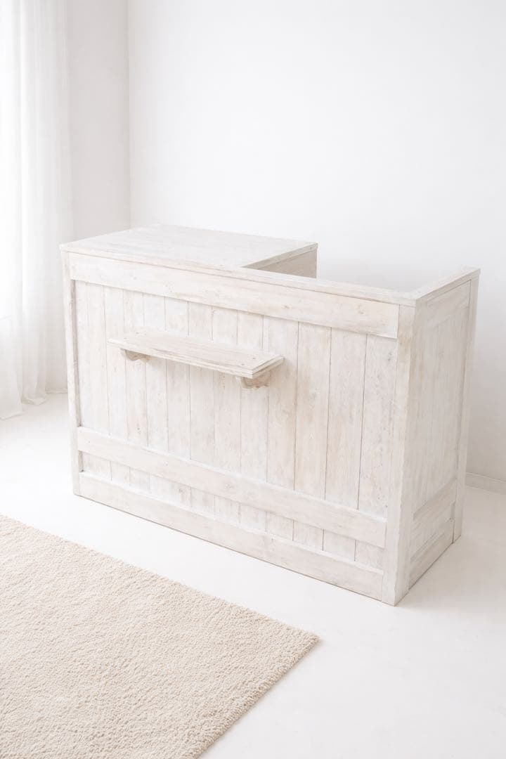 木製店舗什器 レジカウンター　ホワイトシャビー