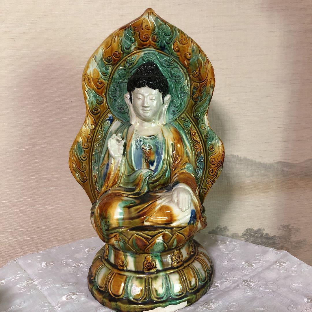 唐三彩　釈迦如来座像　駱駝　馬　共