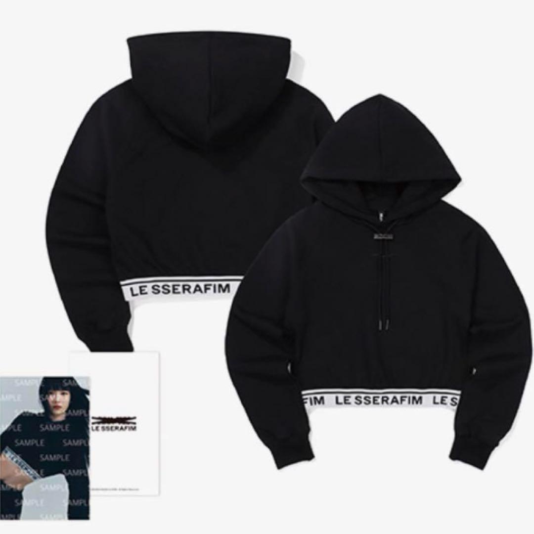 アイドル lesserafim CROP HOODIE