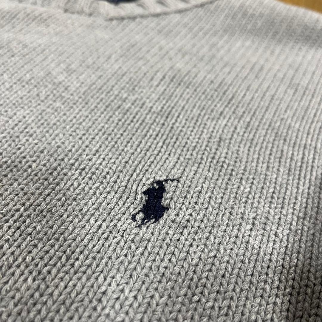 【期間限定】美品　ポロ　ラルフローレン コットンニット セーター グレー XL