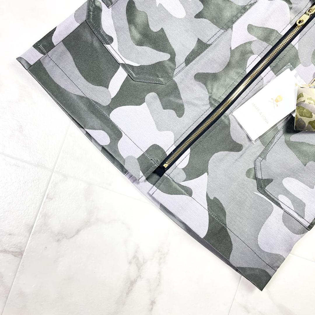 新品MARK&LONA カモフラ柄ストレッチスカート グレー サイズM*MD86