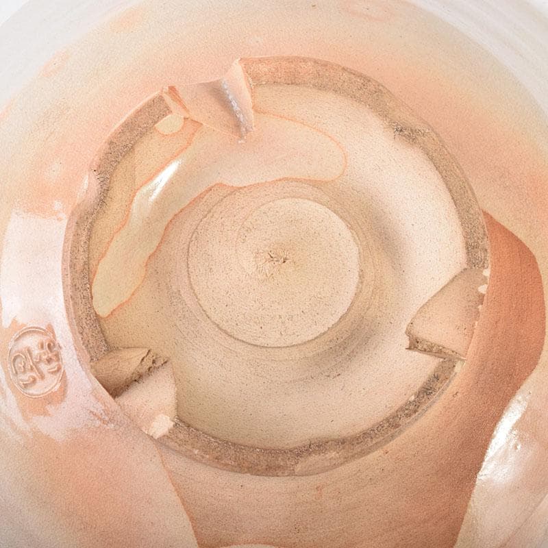 茶道具　萩焼　十一代高麗陶兵衛作　染付達磨図　菓子鉢　共箱　N　7173