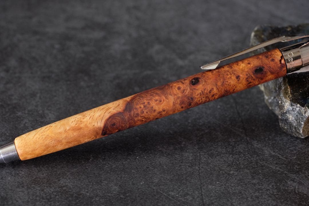 PG5木軸カスタム0225　高村杢工房 製図用シャープペンシル 花梨瘤紅白