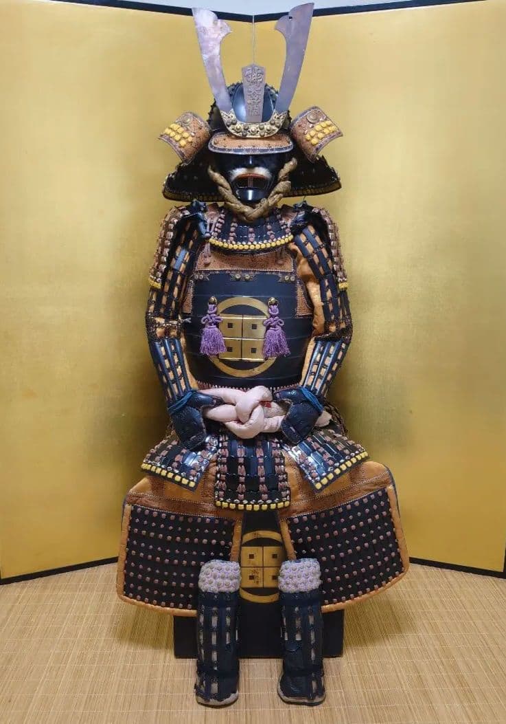 ★★送料無料☆丸武産業製☆光忍☆橙糸威伊予素懸二枚胴具足☆等身大☆鎧兜・甲冑★★