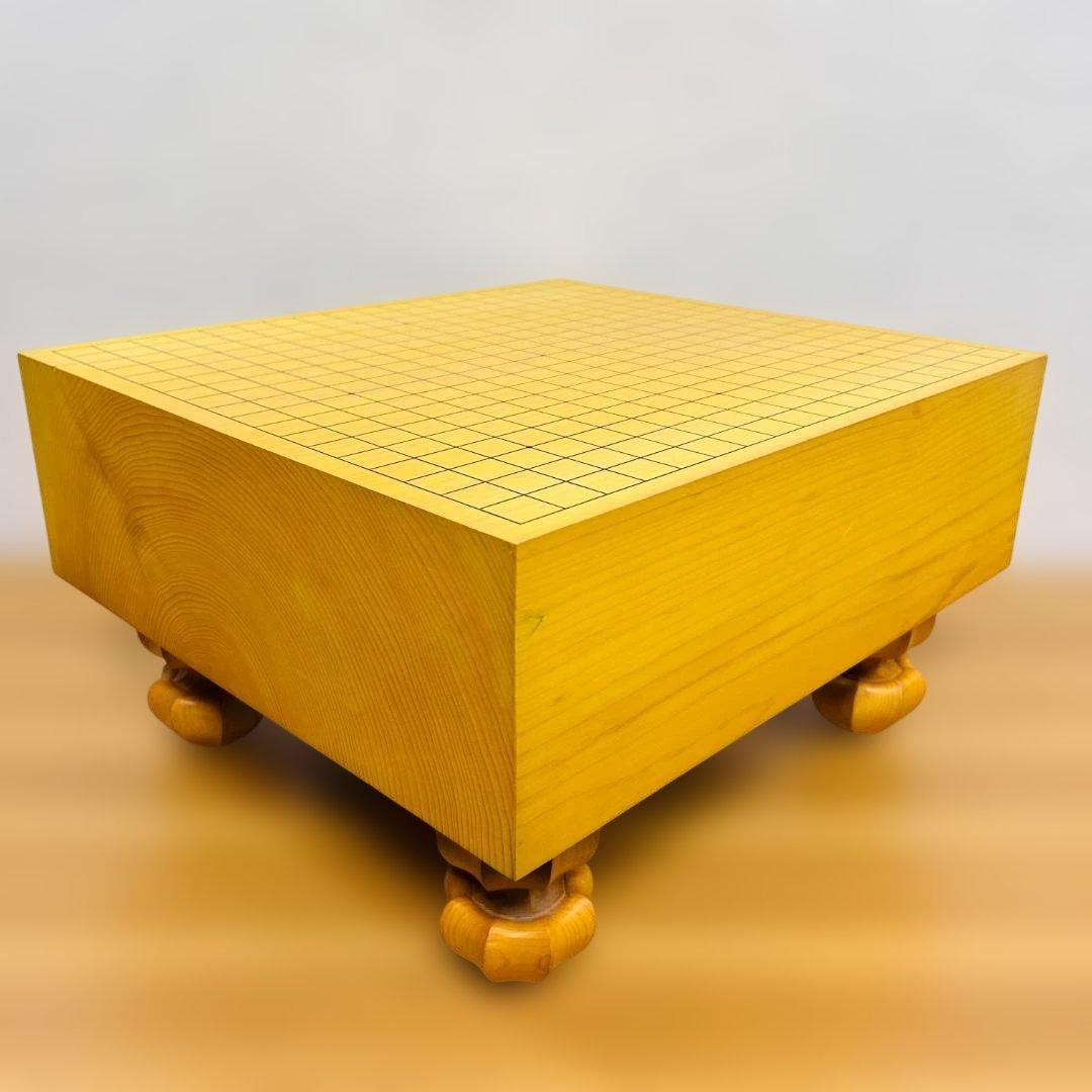 【本榧】脚付碁盤 4.6寸 板目 木表 囲碁 ヘソ有り 19路盤 13kg