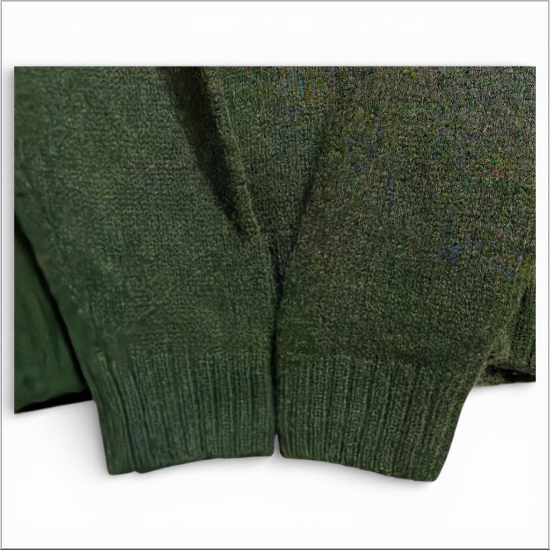 【LACOSTE ラコステ】ウール ハーフジップ ニット モスグリーン 日本製