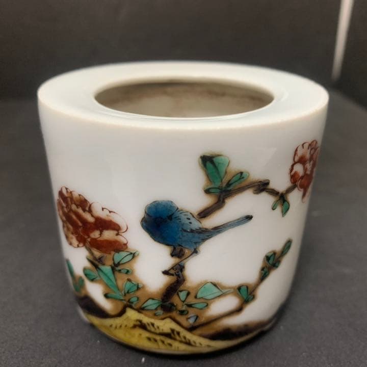 名品　時代　色絵磁器　江戸初期　古九谷　色絵　花鳥香炉　香炉　古伊万里焼