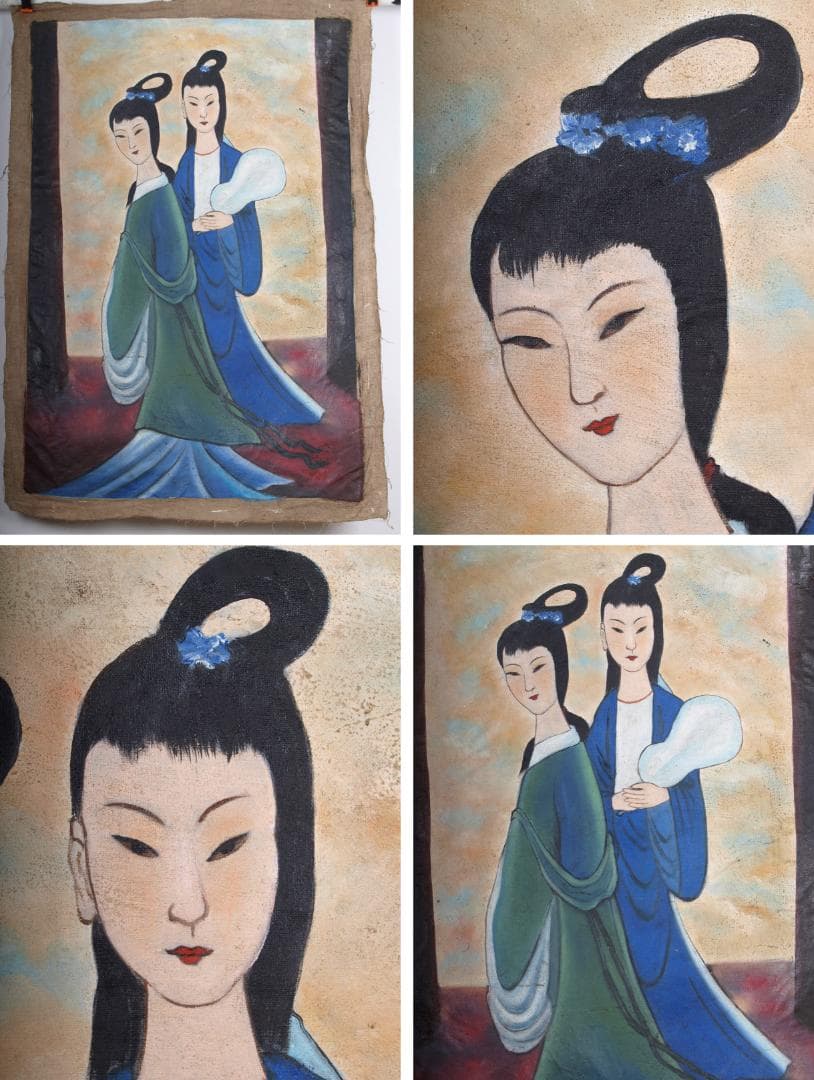民間美术品　中国時代の油絵　名人？※激安骨董品 Z1340D3-1