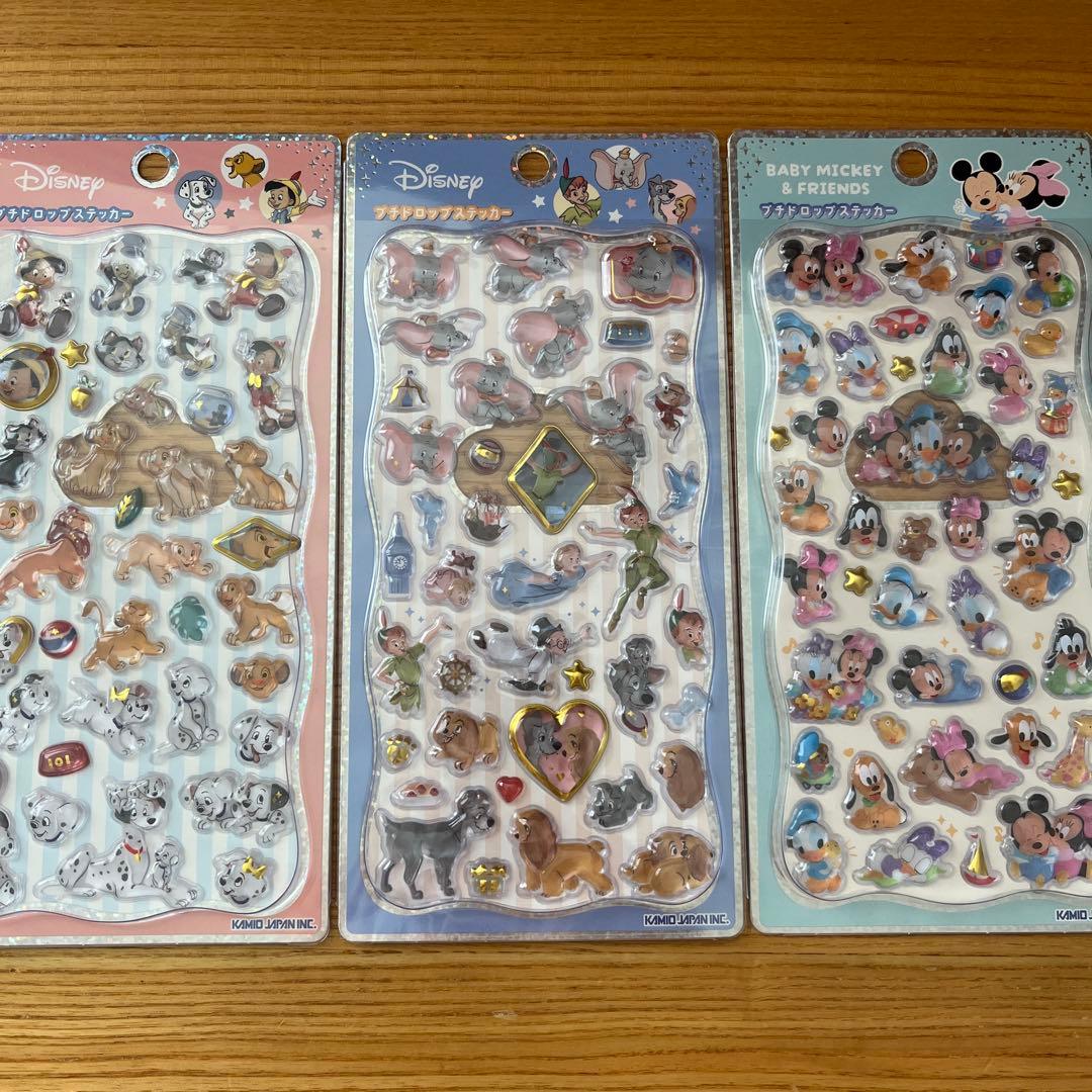 プチドロップステッカー　ディズニー ５枚セット　プチドロ　シール　正規品