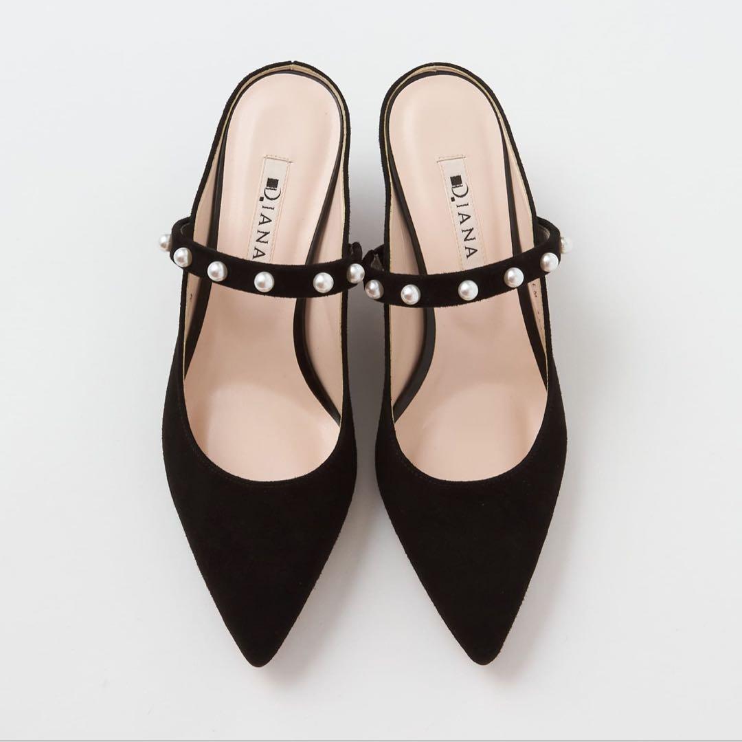 【新品未使用】DIANA パール付きミュール M