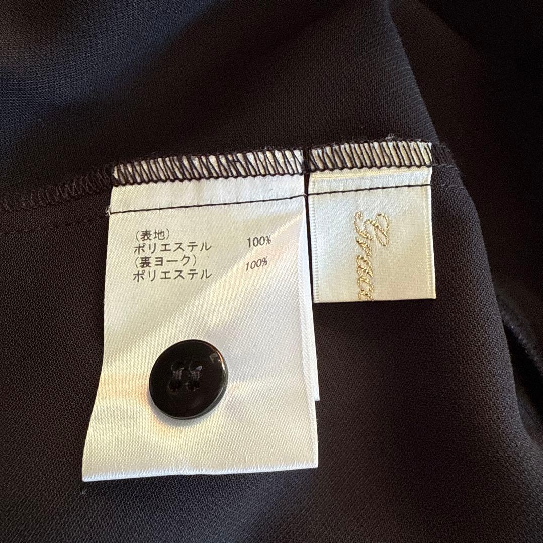 グレースコンチネンタル　シャツ　ブラック　リップ柄