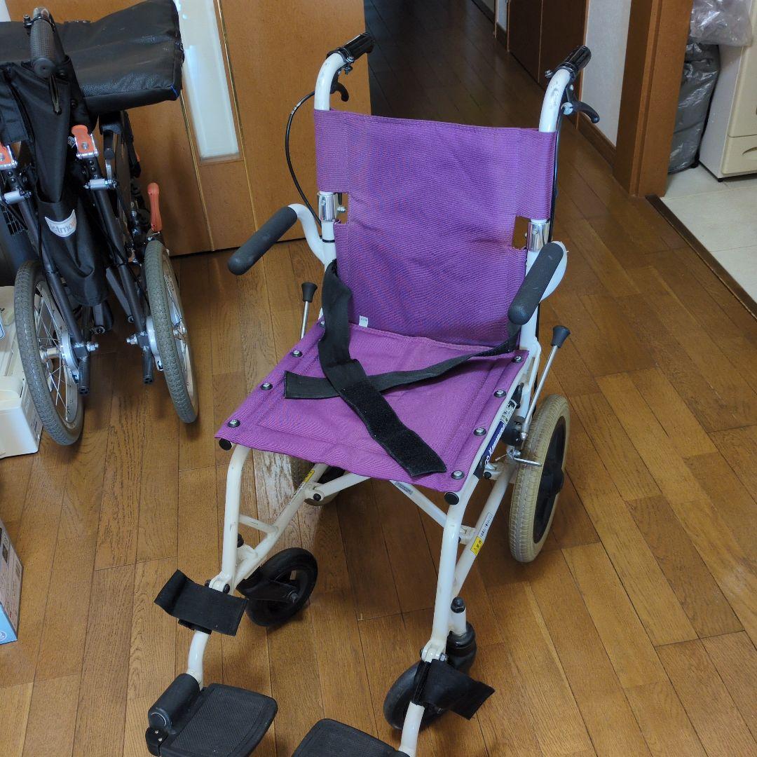 紫色 折りたたみ介助用車椅子