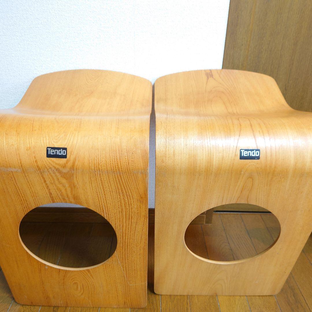 天童木工 Tendo 木製 座椅子 4脚 和室 旅館　②