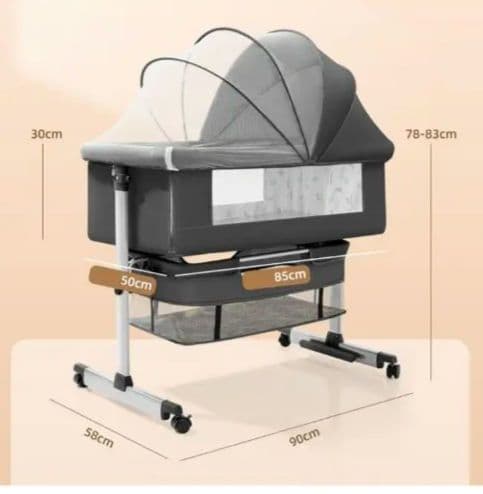 zoobly ベビーベッド　新生児から24ヶ月まで　柵が外せるタイプ