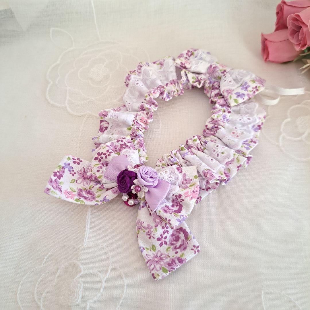 プッチ、短毛シュシュ(パープルローズ)わんちゃん猫ちゃん用