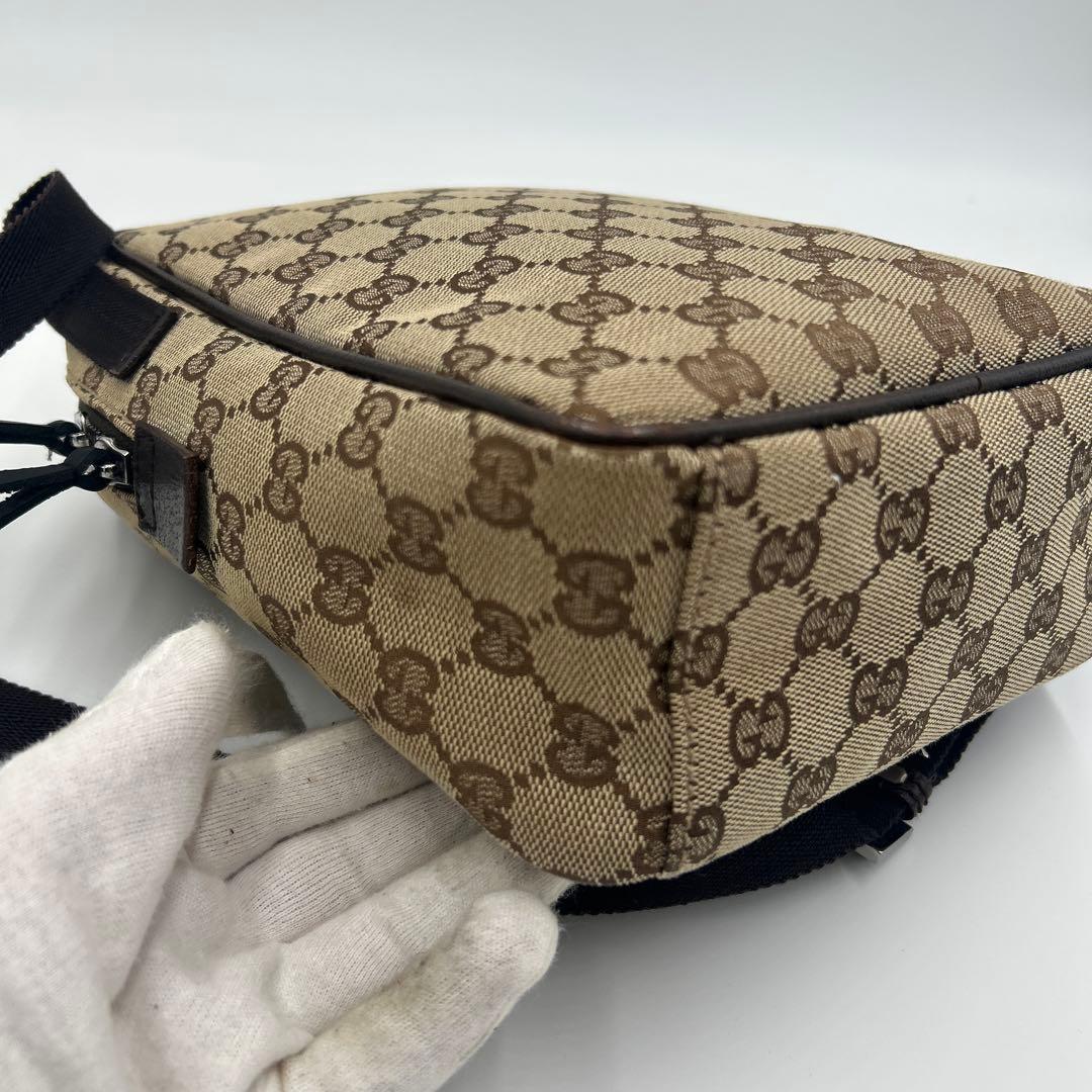 GUCCI グッチ GGキャンバス ショルダーバッグ　レザー　ロゴ