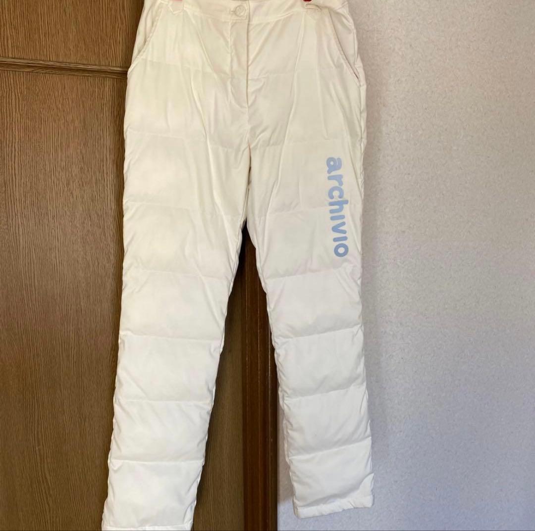 archivo ホワイト パディングパンツ　中綿パンツ　白 40 L