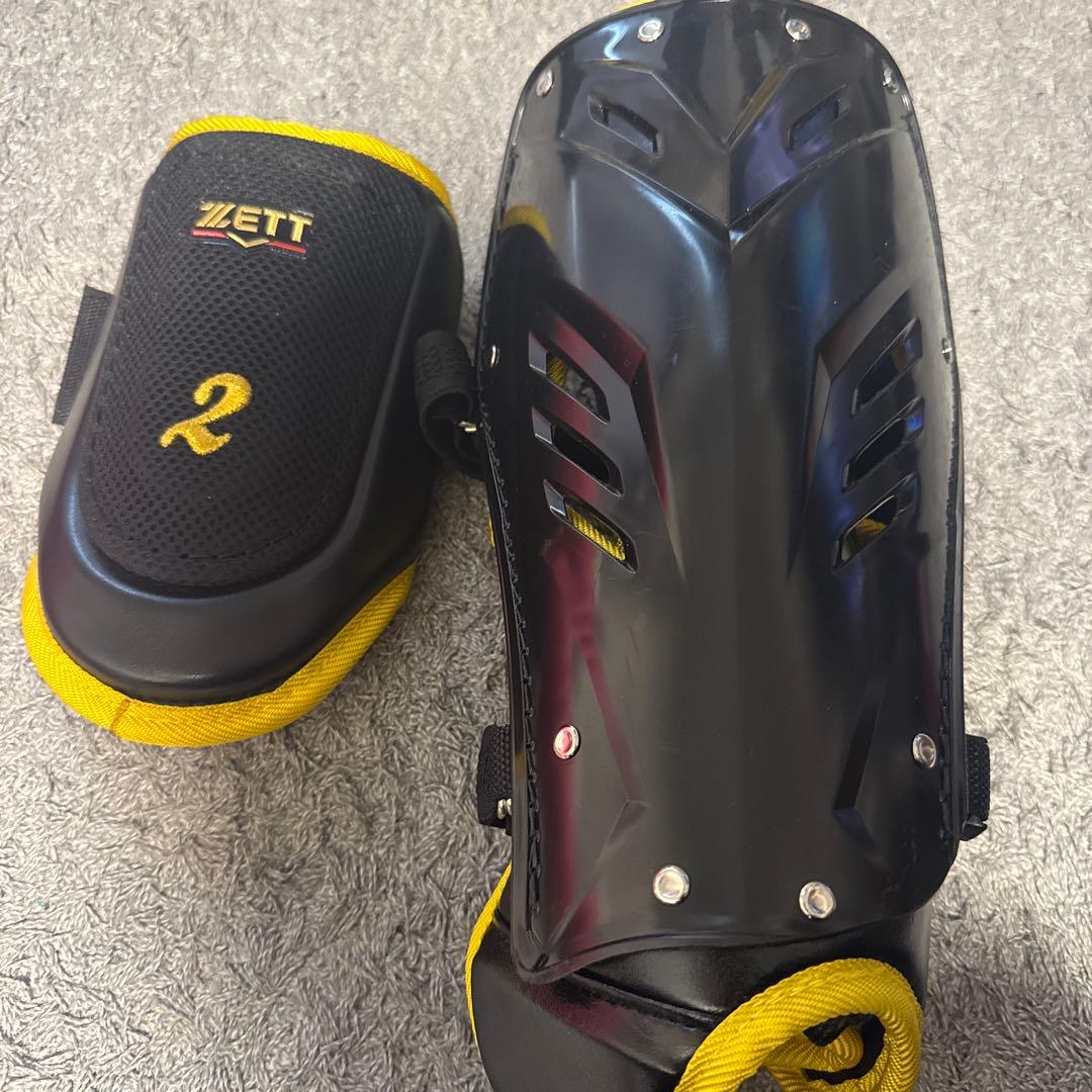 ZETT フットガード 、エルボーガードモデル2 黒/黄色