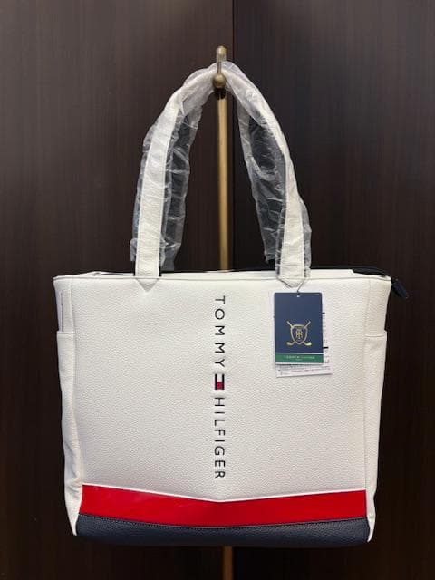 トミーヒルフィガーTHMG3FB5トートバッグ ホワイト/レッド 新品
