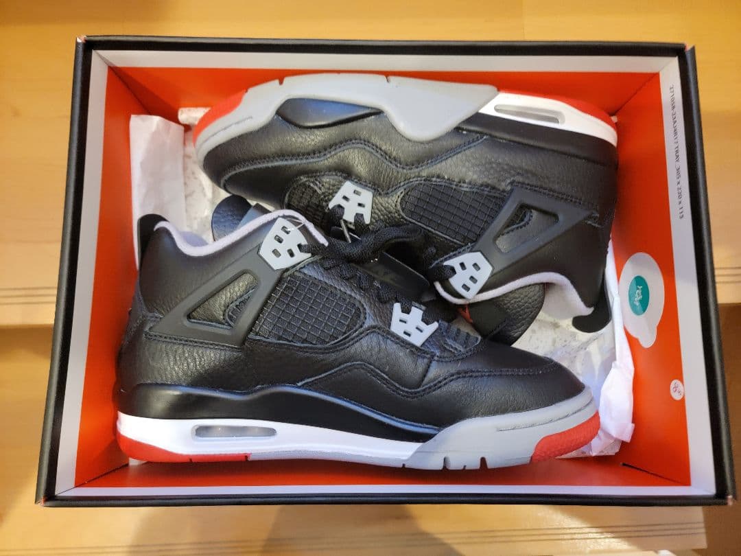 新品　24cm Nike GS Air Jordan 4 Retro Bred