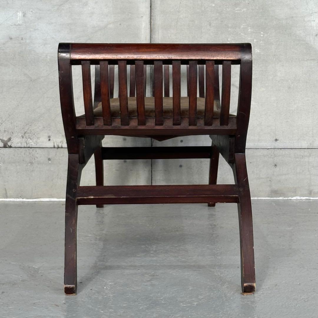 ★カルティニベンチ★ 鉄鋲 本革座面×ウッドフレーム ミッドセンチュリー