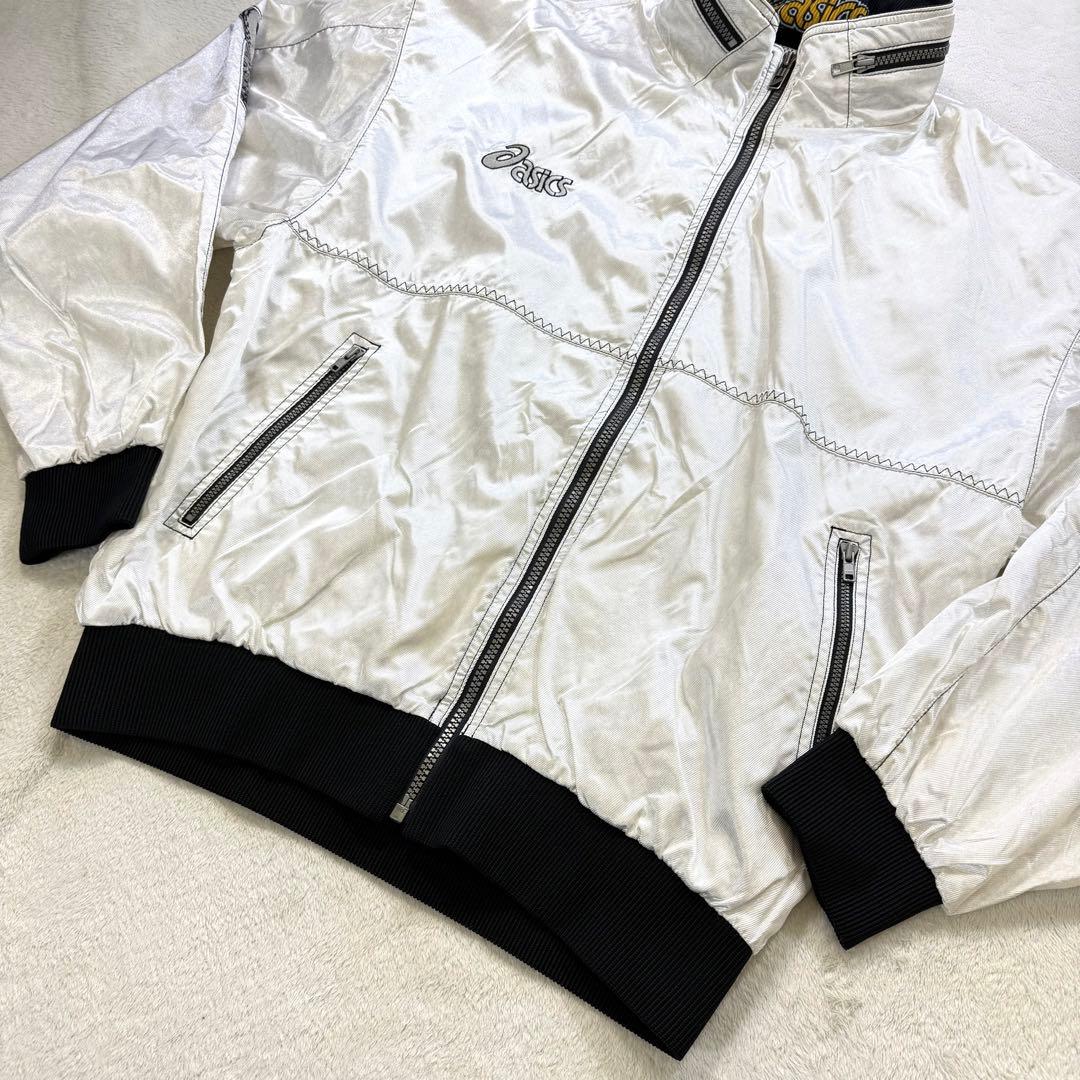 希少‼️90s ASICS セットアップ ウインドブレーカー 光沢 白 XL日本製