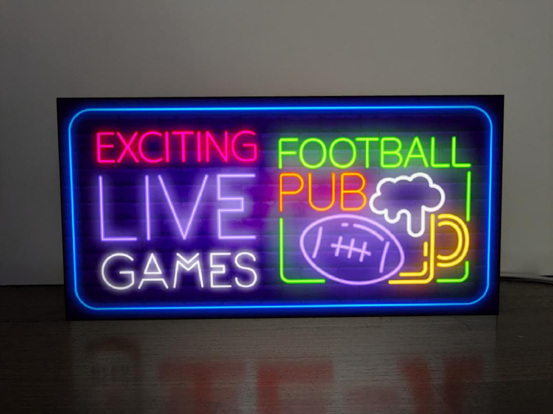 【Lサイズ】ラグビー フットボール パブ ビール 看板 置物 雑貨 ライトBOX