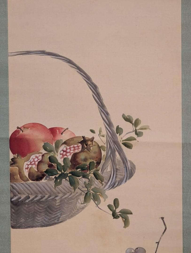 【真作】掛軸　五井金水　静物　写実美に満ちた静物画の逸品　共箱入　T46