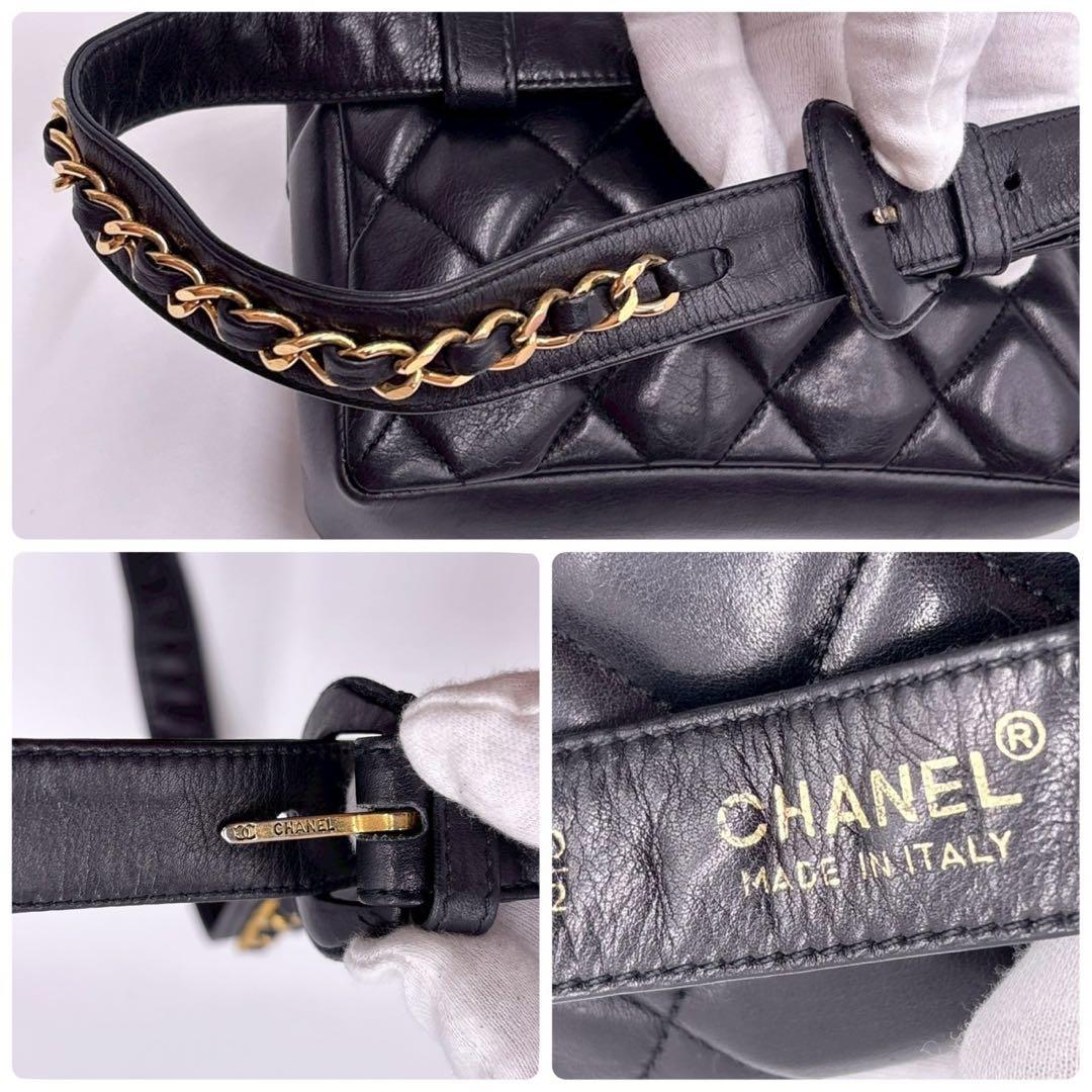 CHANEL シャネル ウエストバッグ マトラッセ ラムスキン ココマーク