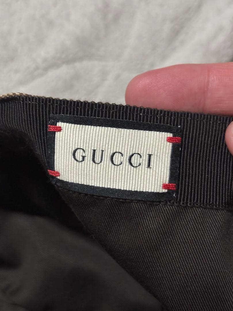 GGキャンバス シェリーライン キャップ 帽子 ベージュ 200035