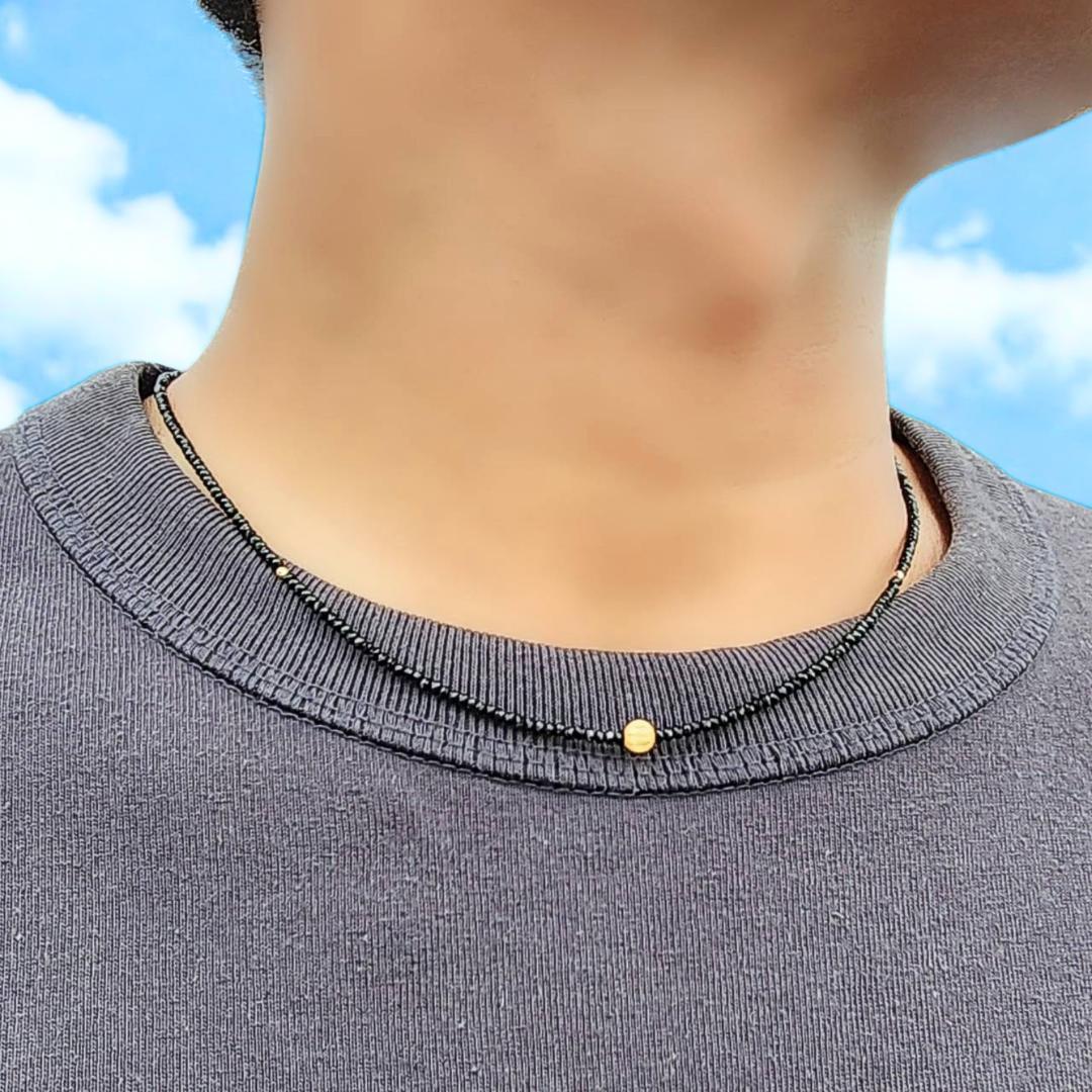 K18ゴールド タイチンルチル ブラックスピネル ネックレス プレゼント ギフト