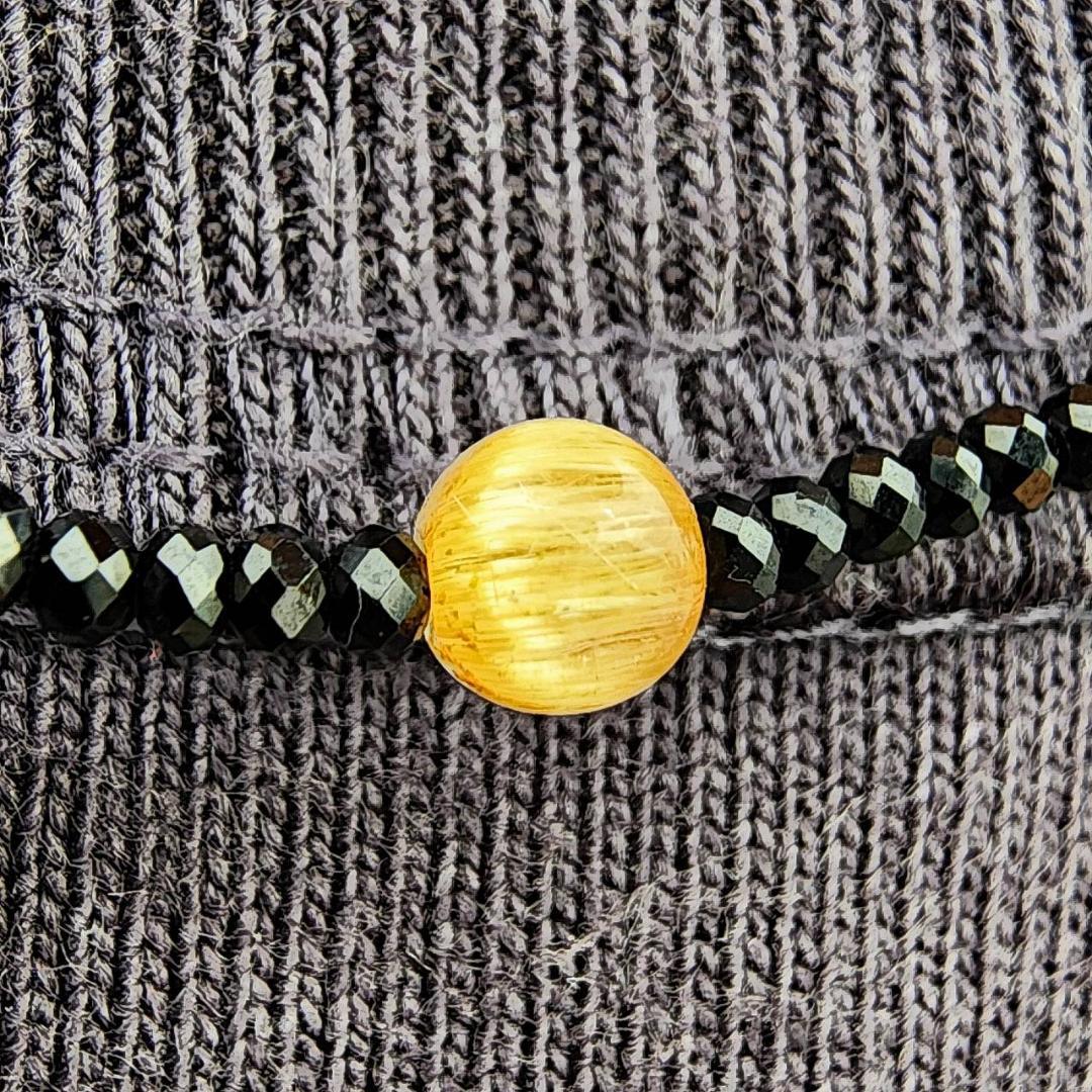 K18ゴールド タイチンルチル ブラックスピネル ネックレス プレゼント ギフト