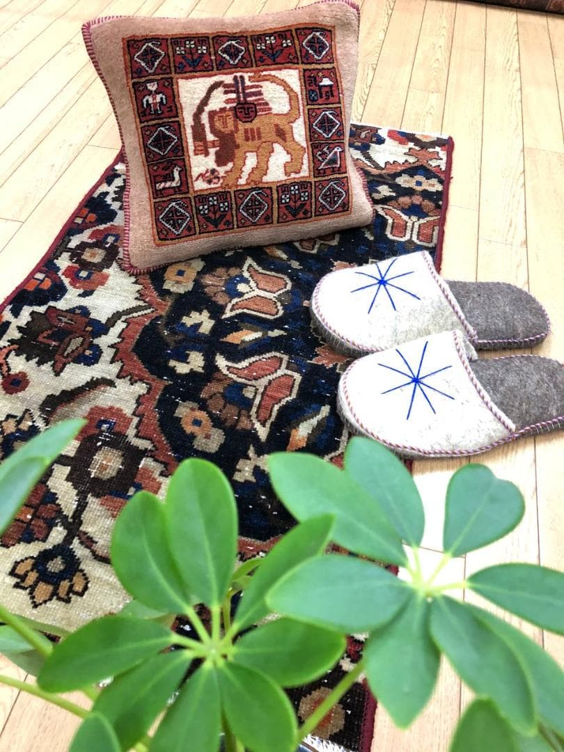 ペルシャ絨毯 ヴィンテージラグ 100×56cm 手織り オールドpersia