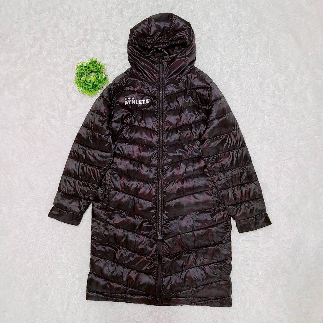 美品 【アスレタ】 ベンチコート フェイクダウン （L） 迷彩柄 サッカー防寒