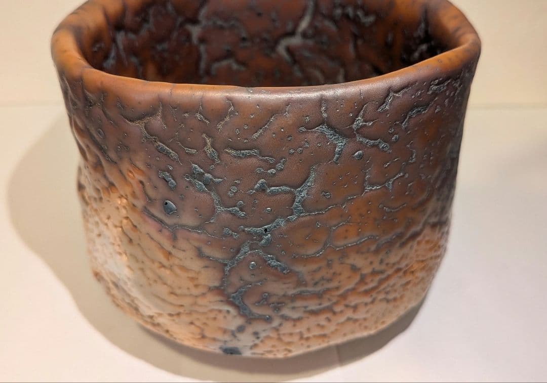 『鈴木富雄』鬼志野茶碗　京都　茶道具　共箱共布栞しおり略歴　人気作家