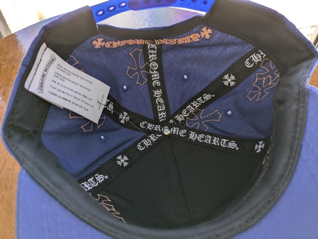 クロムハーツ クロスパッチ キャップ ブルー イエロー CHロゴ