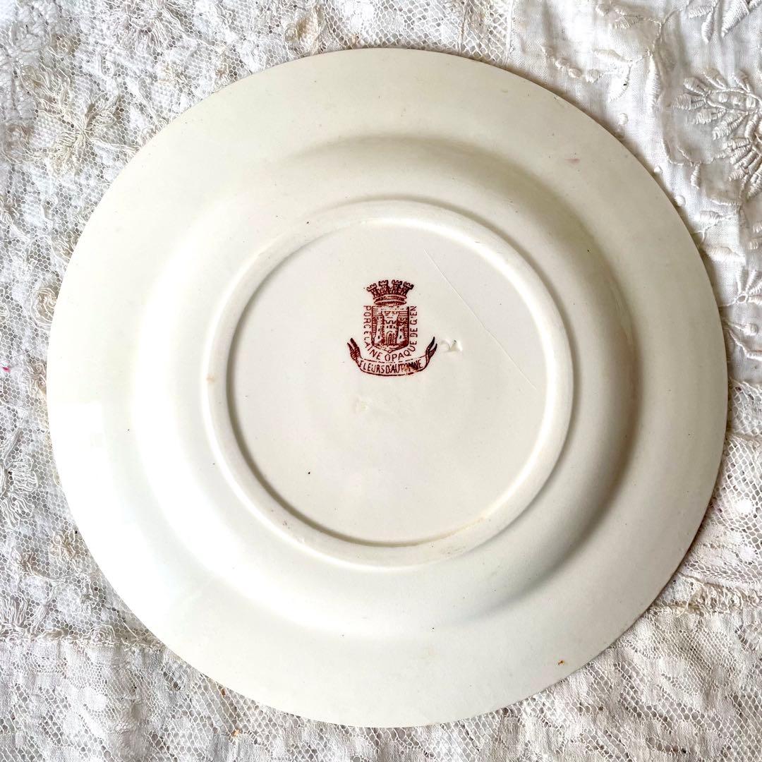 ジアンGien 秋の花フルールドトンヌ　デザートプレート3枚フランスアンティーク