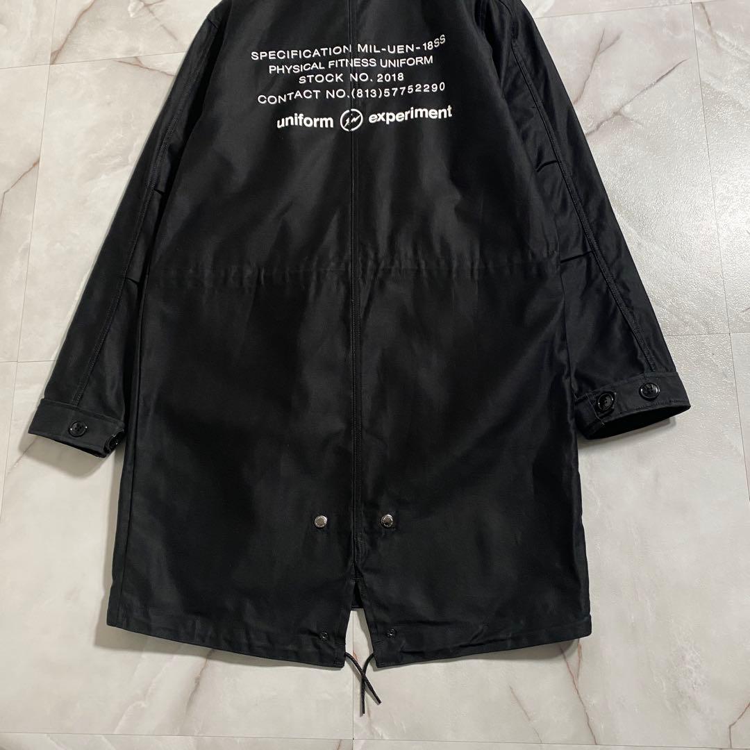 B18174 美品 UE×FRGMT スタンドカラーモッズコート 黒2