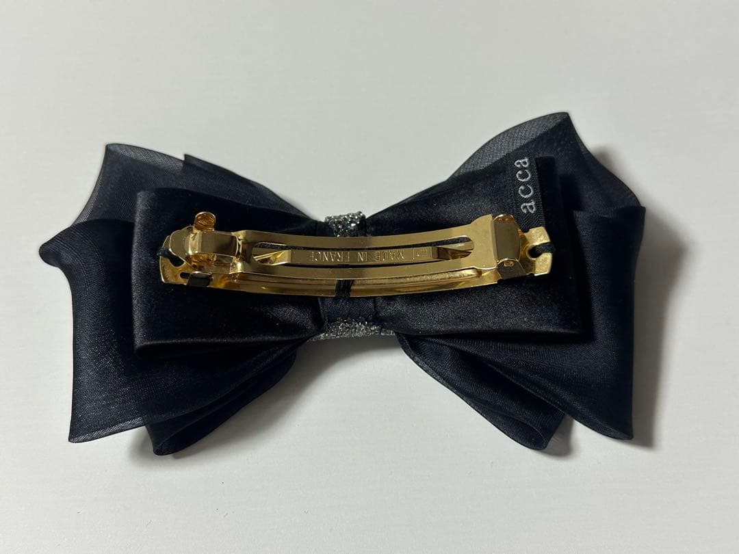 acca ブラックリボン バレッタ（金具8センチ）