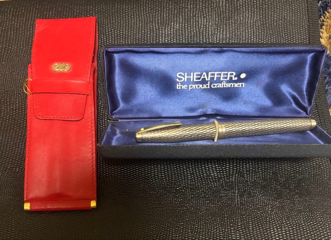 SHEAFFER スターリングシルバー 万年筆 ケース付 パイロット　革ケース