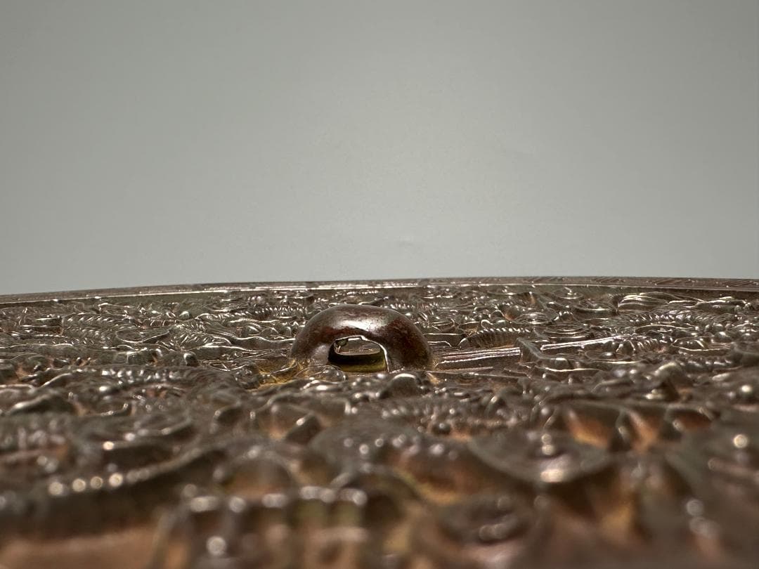 25.10.7-2 銅製　龍文銅鏡　唐鏡　唐物　時代　中国