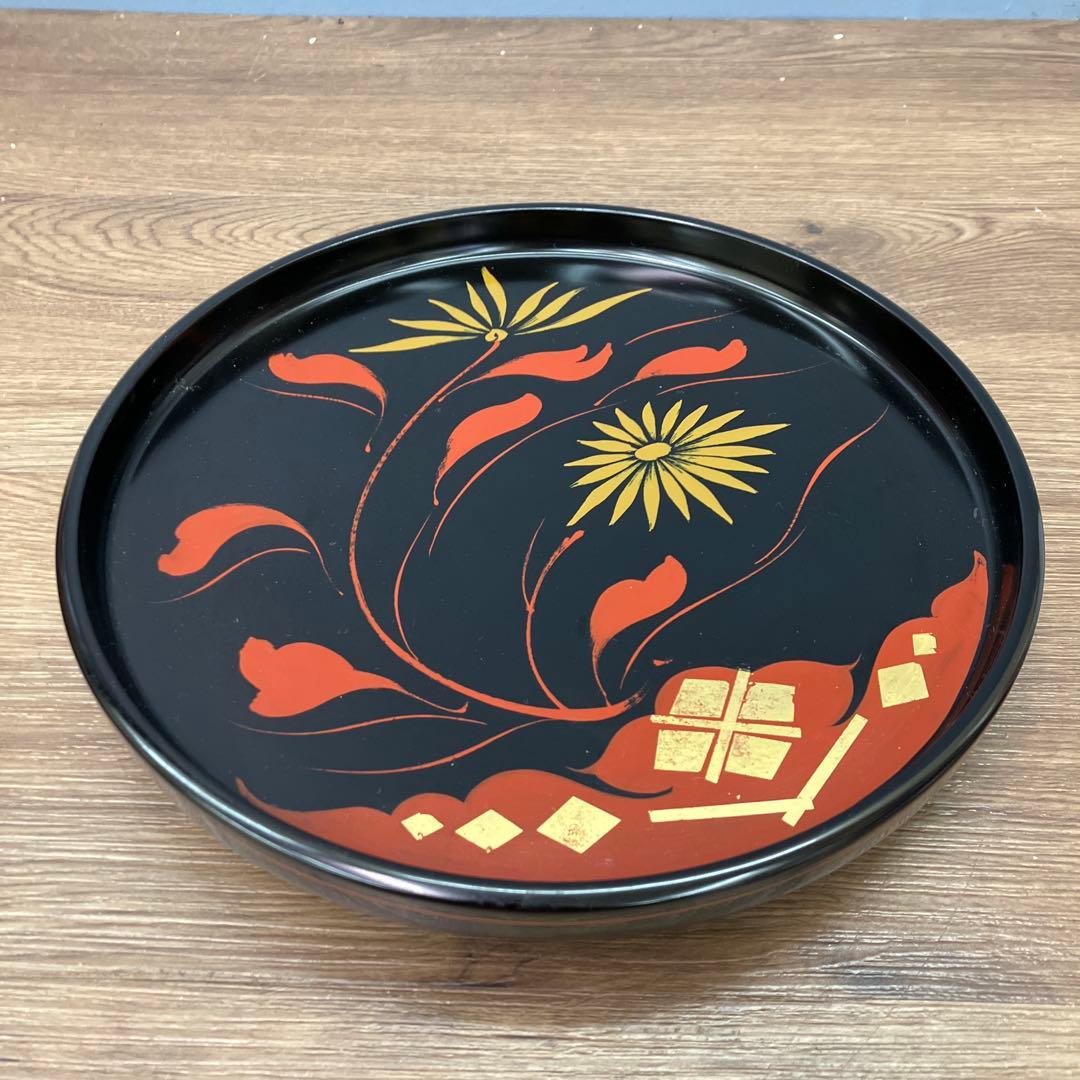 D-5 昭和レトロ 伝統工芸 漆器 菓子鉢 菓子器 2点セット 水澤木製