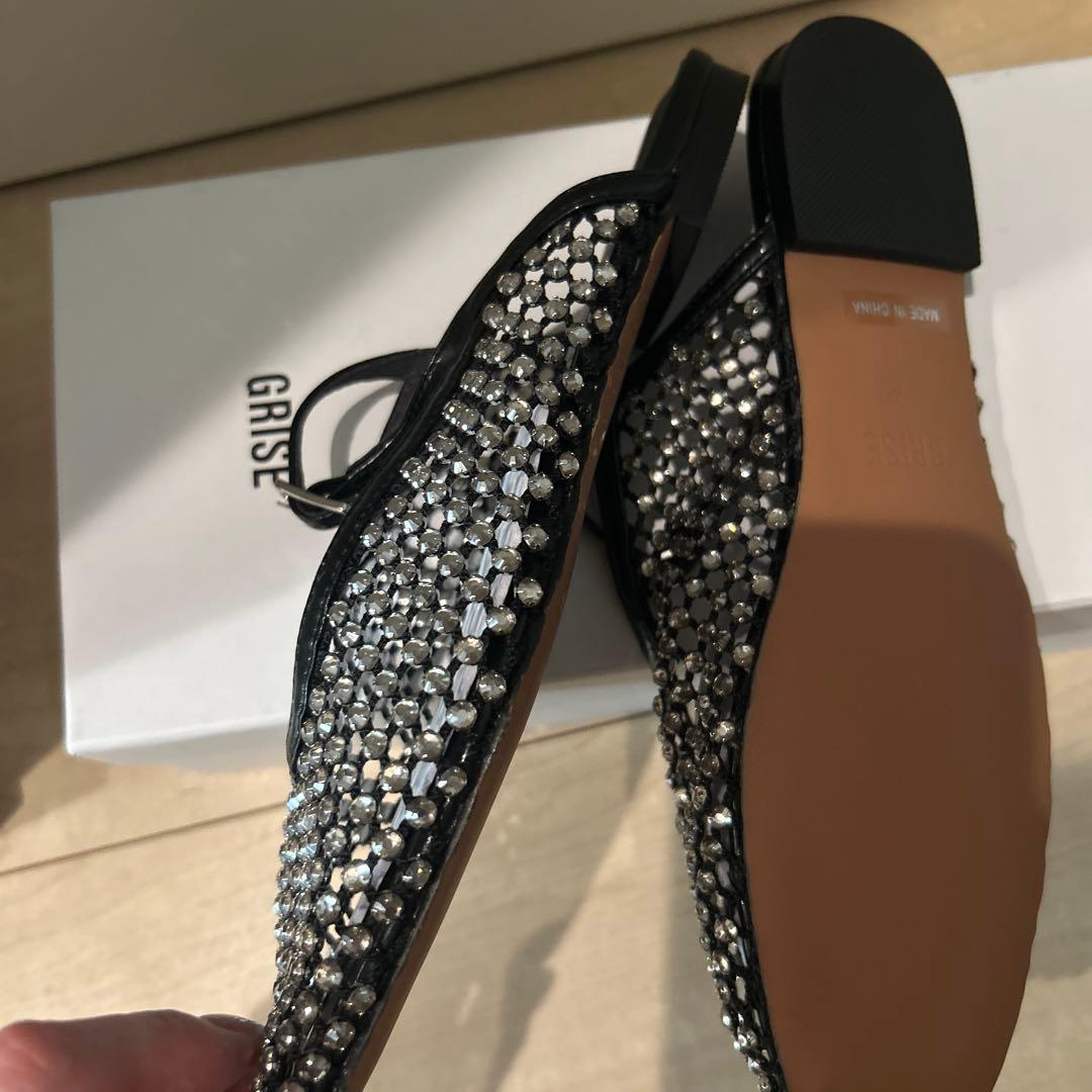 新品⭐︎完売したGRISEビジューネットミュール ブラックM