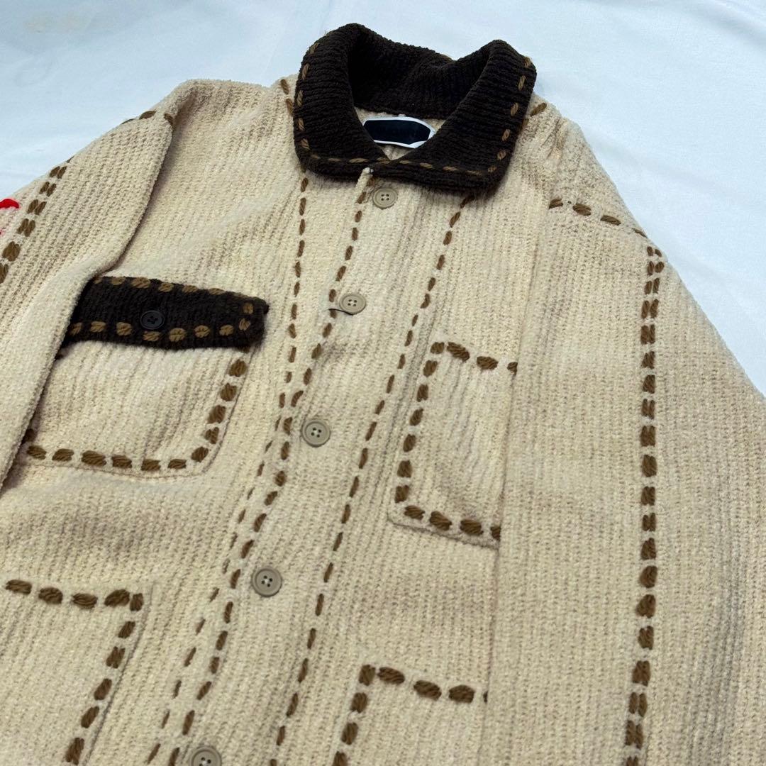 PHINGERIN PG1 SHORT COAT ベージュ ニット