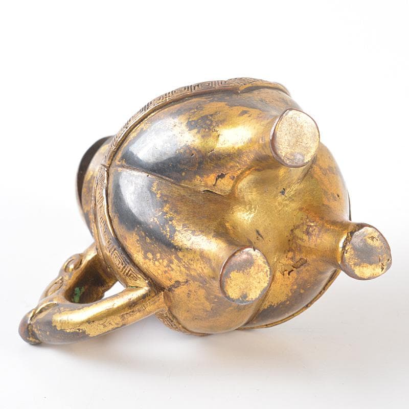 中国　古銅宣徳銅　霊芝摘　水注　水滴　D　R6503