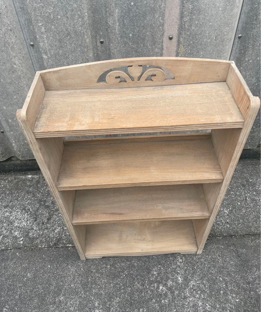 古道具/当時物/木製/無垢材/本棚/透かし彫り/店舗什器/ディスプレイ/③